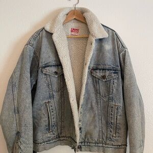 Levi's Men's Blue Denim Sherpa Jacket